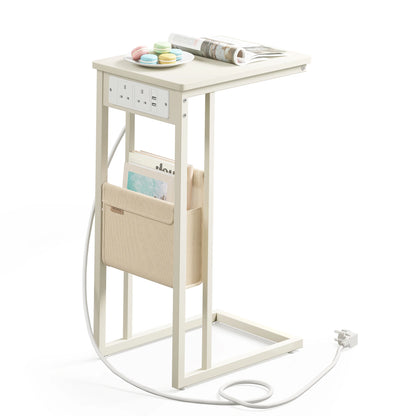 Bedside Table with Charging Station & USB Ports