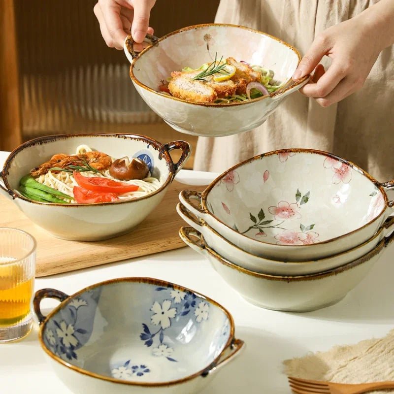 Ceramic Noodle & Soup Bowl with Handle - Volaia