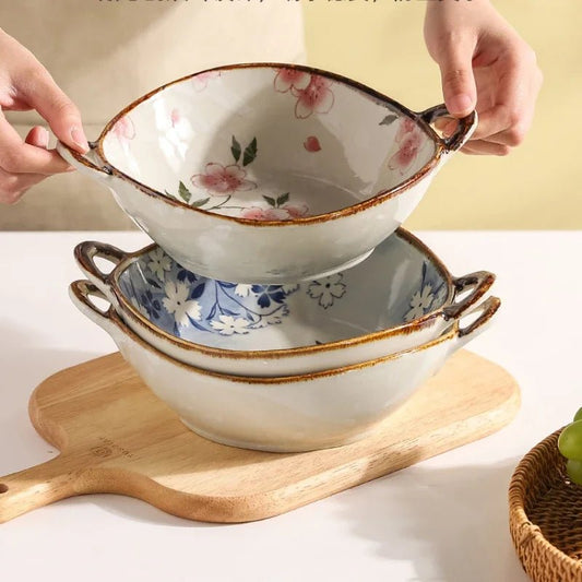 Ceramic Noodle & Soup Bowl with Handle - Volaia