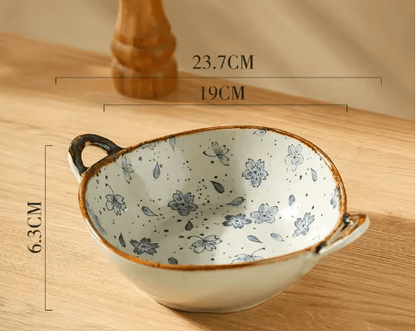 Ceramic Noodle & Soup Bowl with Handle - Volaia