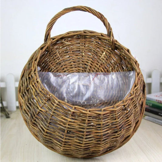 Charming Wicker Wall Hanging Flower Basket - Volaia