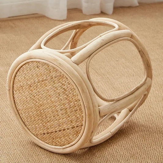 Creative Rattan Woven Circular Stool for Living Room - Volaia