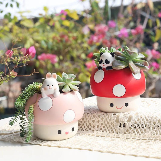 Cute Mushroom & Animal Desk Flower Pots - Volaia