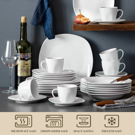 Dinnerware Set for 6 – Porcelain & Ceramic - Volaia