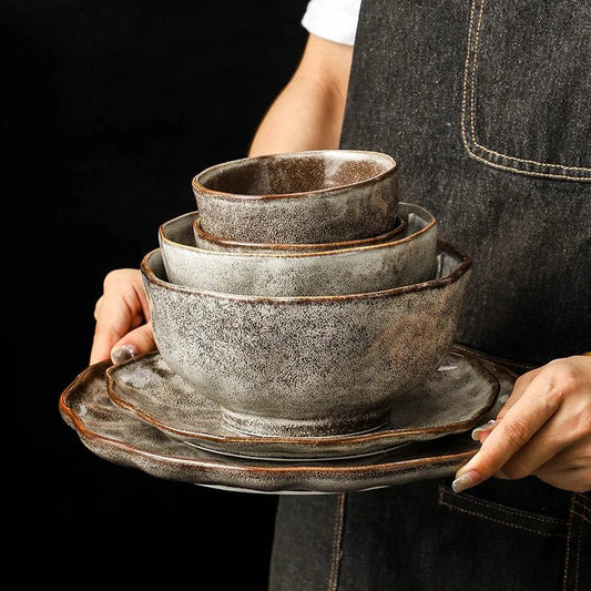 Eco - Friendly Irregular Stone Ceramic Dinnerware Set - Volaia