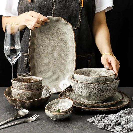 Eco - Friendly Irregular Stone Ceramic Dinnerware Set - Volaia