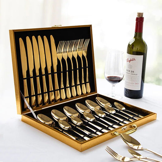 Elegant 24 - Piece Stainless Steel Cutlery Set - Volaia