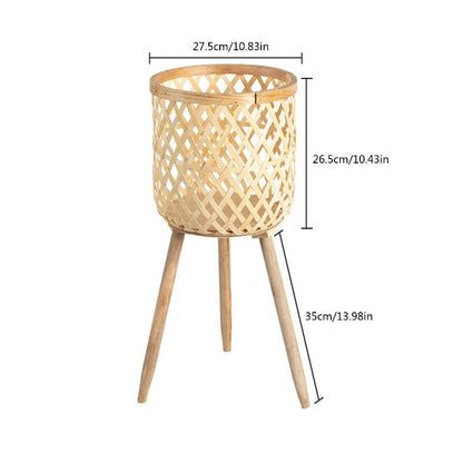 Elegant Bamboo Plant Stand with Wooden Legs - Volaia