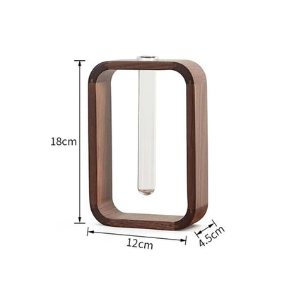 Elegant Black Walnut Test Tube Vase for Tabletop Decor - Volaia