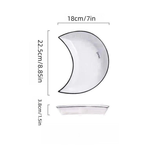 Elegant Ceramic Moon Plate Set - 5 - Piece Dining Delight - Volaia