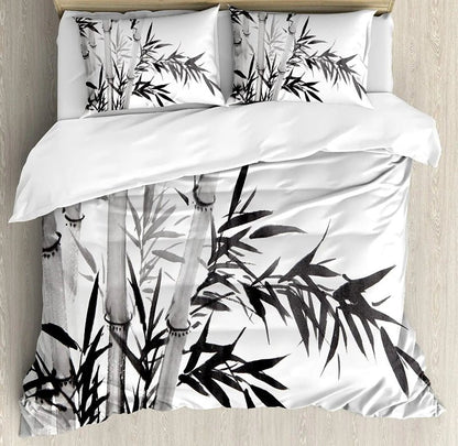 Elegant Crane & Plum Blossom 3 - Piece Bedding Set - Volaia