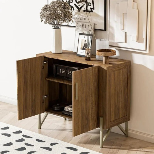 Elegant Dark Walnut Sideboard with Ample Storage - Volaia