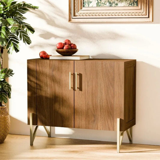 Elegant Dark Walnut Sideboard with Ample Storage - Volaia