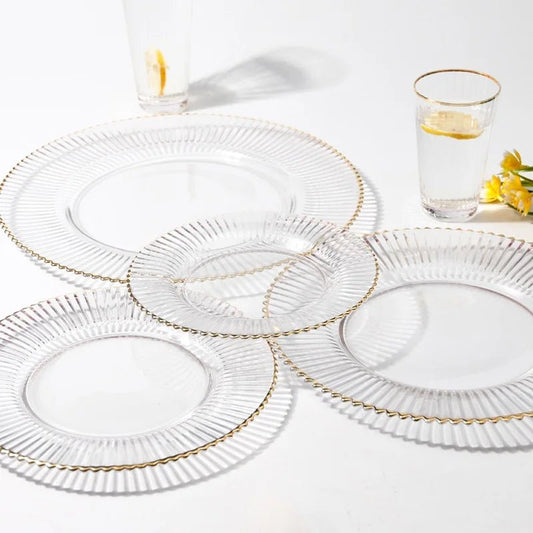 Elegant Gold - Rimmed European Glass Dish Set - Volaia