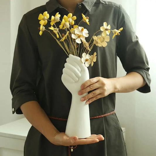 Elegant Hand - Shaped Ceramic Vase for Home Decor - Volaia