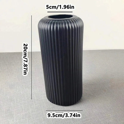 Elegant Striped Plastic Vase for Floral Arrangements - Volaia