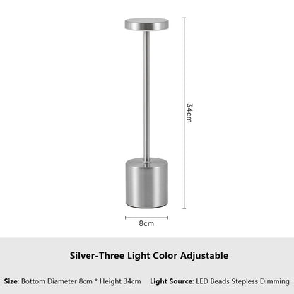 Elegant Touch Sensor LED Table Lamp - Rechargeable & Dimmable - Volaia