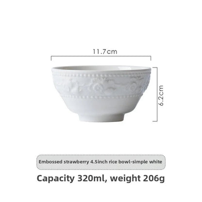 French Embossed Ceramic Bowls – Elegant Dinnerware - Volaia