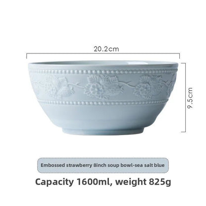 French Embossed Ceramic Bowls – Elegant Dinnerware - Volaia
