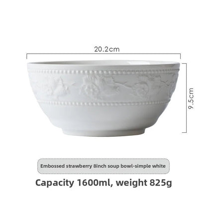 French Embossed Ceramic Bowls – Elegant Dinnerware - Volaia