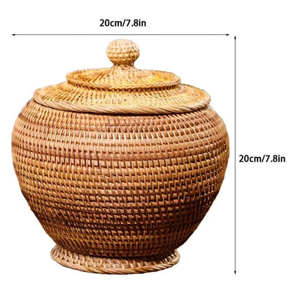 Handcrafted Rattan Storage Boxes with Lids - Volaia