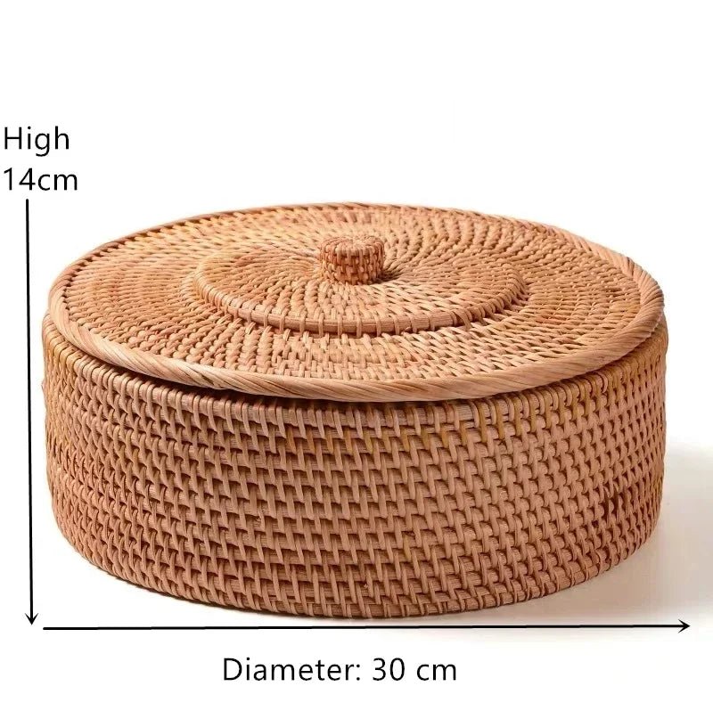 Handcrafted Rattan Storage Boxes with Lids - Volaia