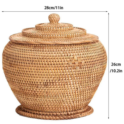 Handcrafted Rattan Storage Boxes with Lids - Volaia