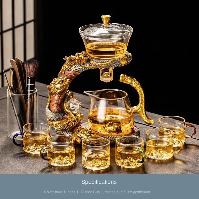 Heat - Resistant Glass Semi - Automatic Teaware Set - Volaia