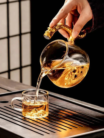 Heat - Resistant Glass Semi - Automatic Teaware Set - Volaia
