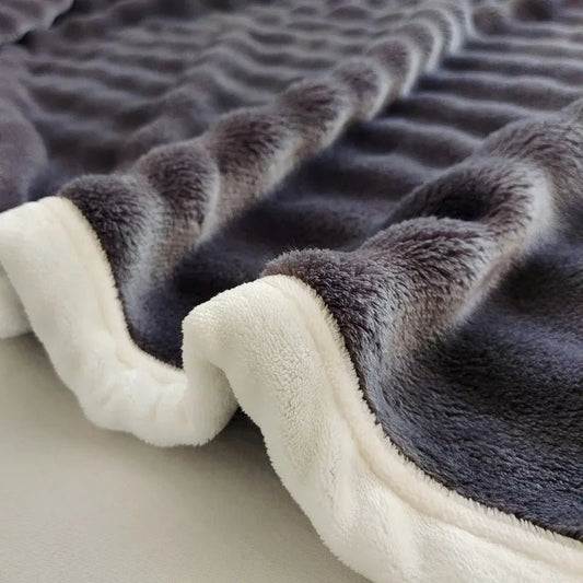 Luxurious Flannel Rabbit Fur Blanket for Cozy Comfort - Volaia