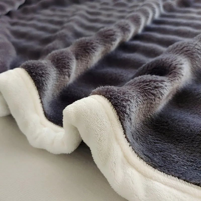 Luxurious Flannel Rabbit Fur Blanket for Cozy Comfort - Volaia