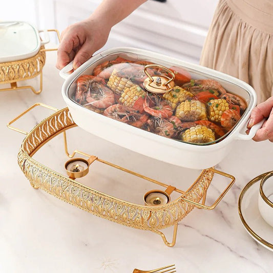 Luxury Nordic Ceramic Hot Pot Set with Lid & Candle Holder - Volaia