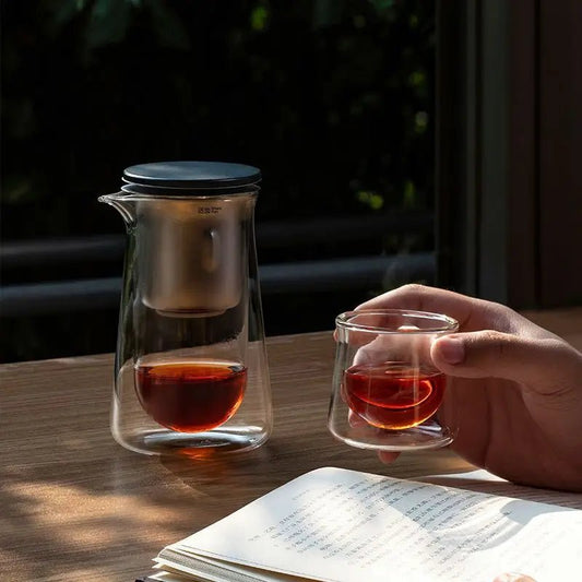 Magnetic Glass Teapot – One - Button Filter, Heat - Resistant Design - Volaia