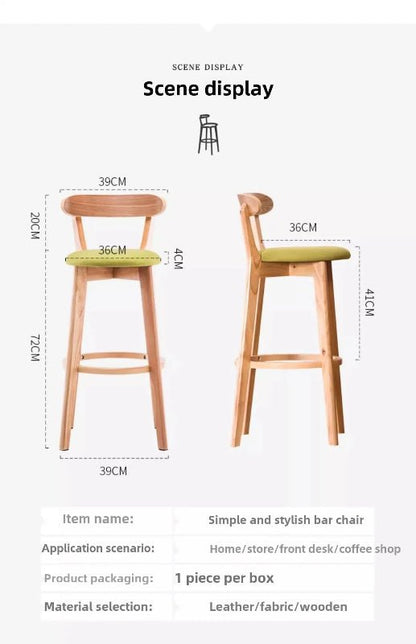 Modern Wooden Bar Stool for Office & Dining - Volaia