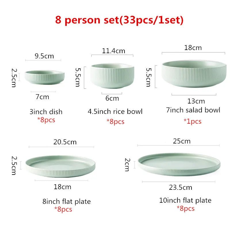 Nordic Matte Glazed Ceramic Dinnerware Set - Volaia