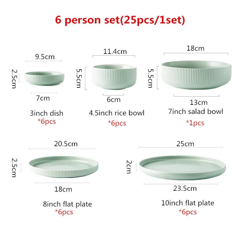Nordic Matte Glazed Ceramic Dinnerware Set - Volaia