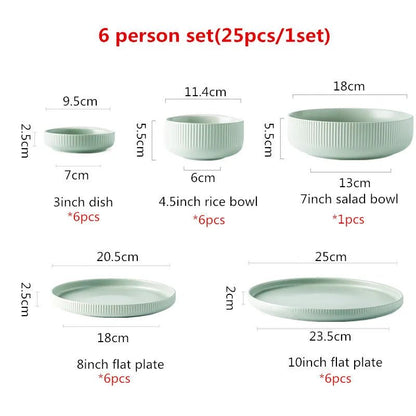 Nordic Matte Glazed Ceramic Dinnerware Set - Volaia