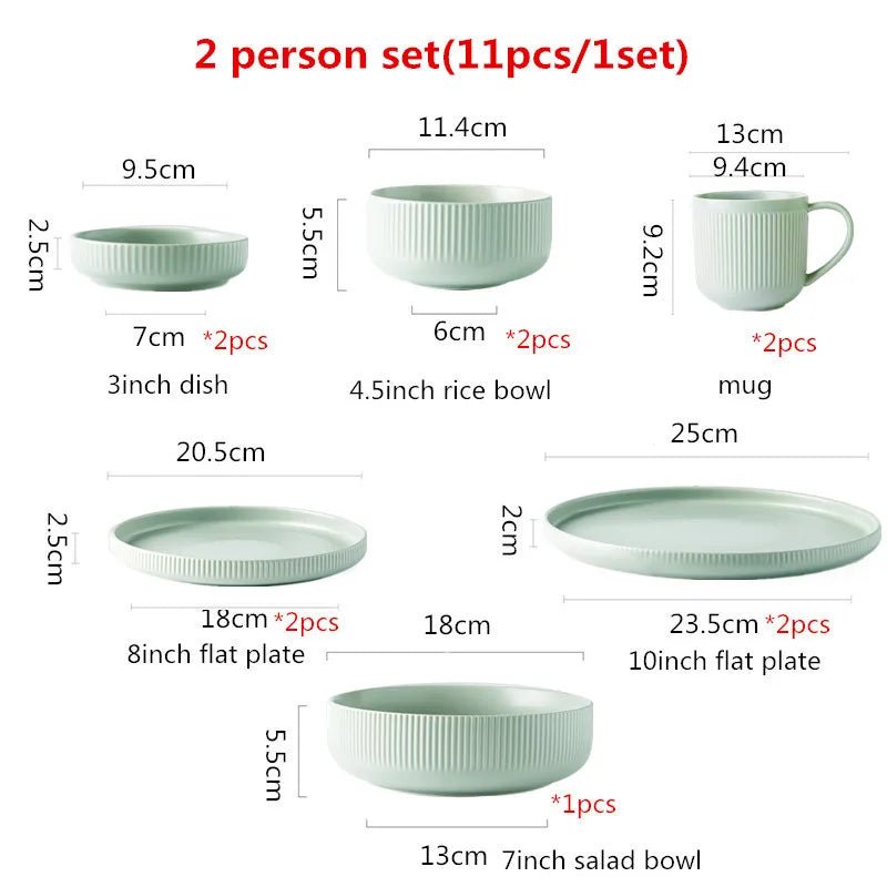 Nordic Matte Glazed Ceramic Dinnerware Set - Volaia