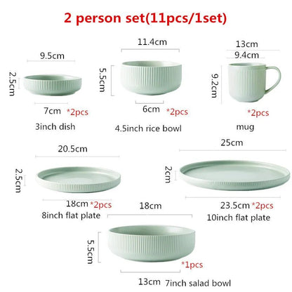 Nordic Matte Glazed Ceramic Dinnerware Set - Volaia