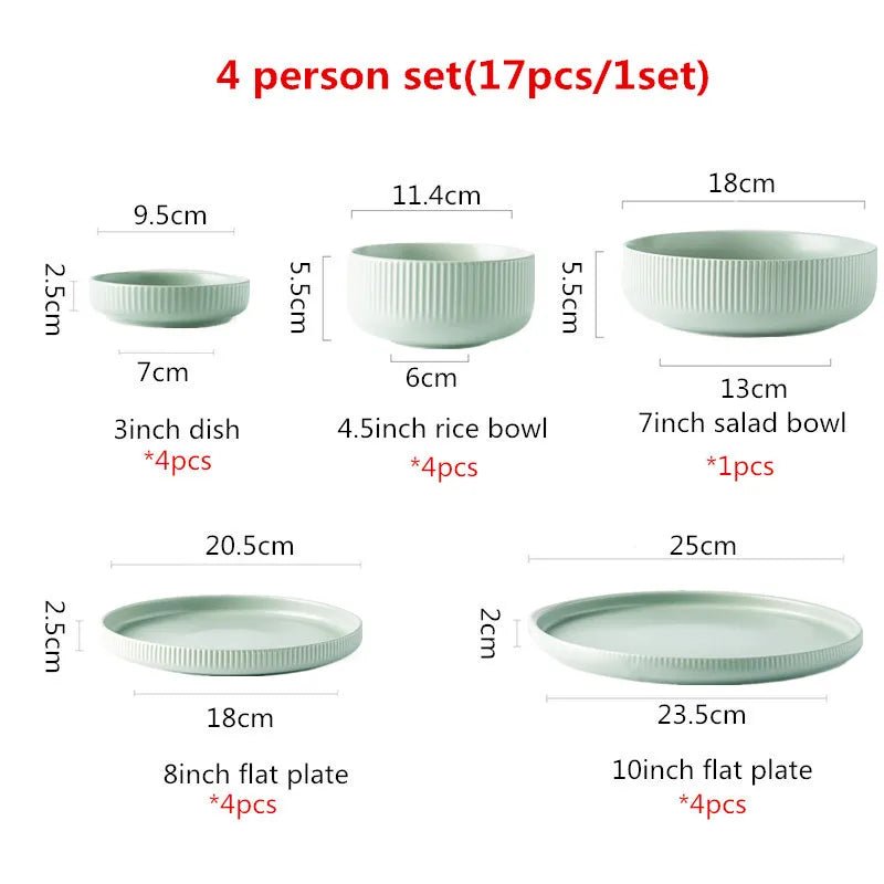 Nordic Matte Glazed Ceramic Dinnerware Set - Volaia