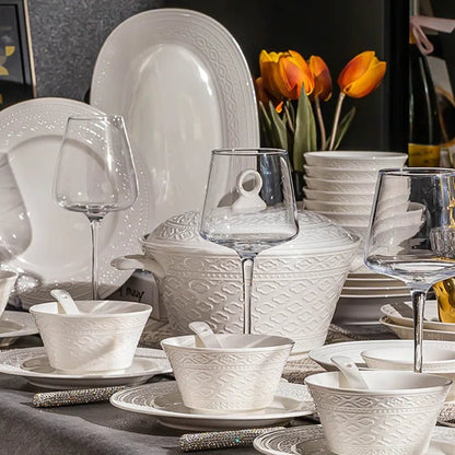Nordic Relief Ceramic Dinnerware Set - Volaia