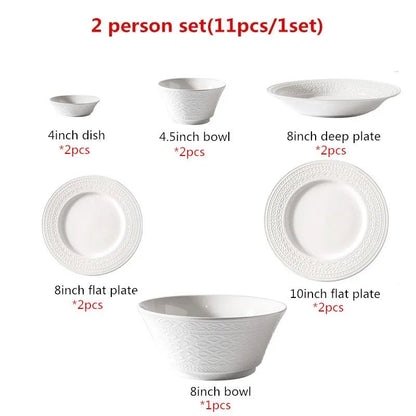 Nordic Relief Ceramic Dinnerware Set - Volaia