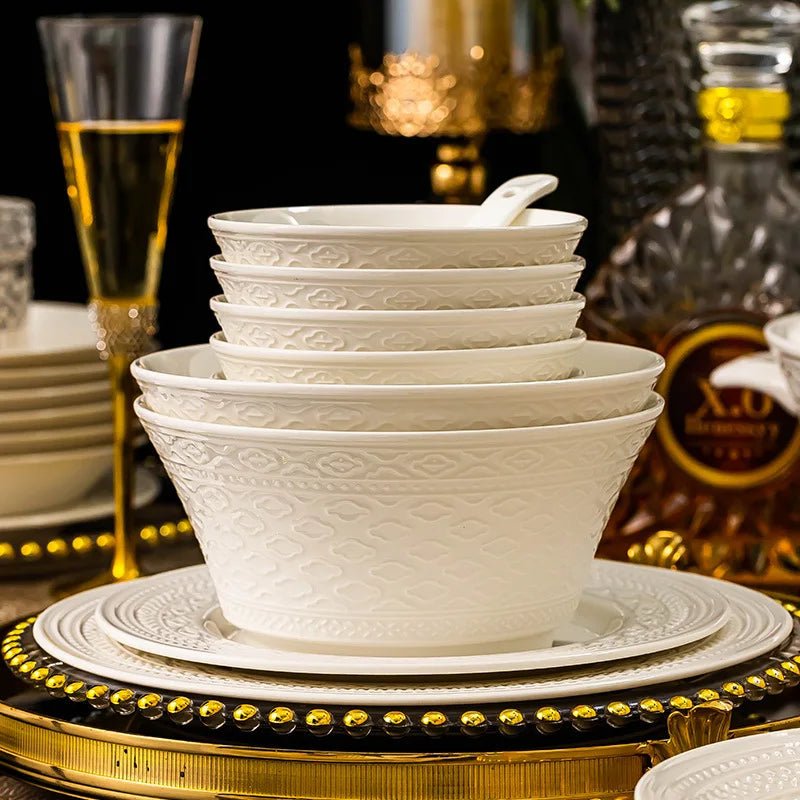 Nordic Relief Ceramic Dinnerware Set - Volaia