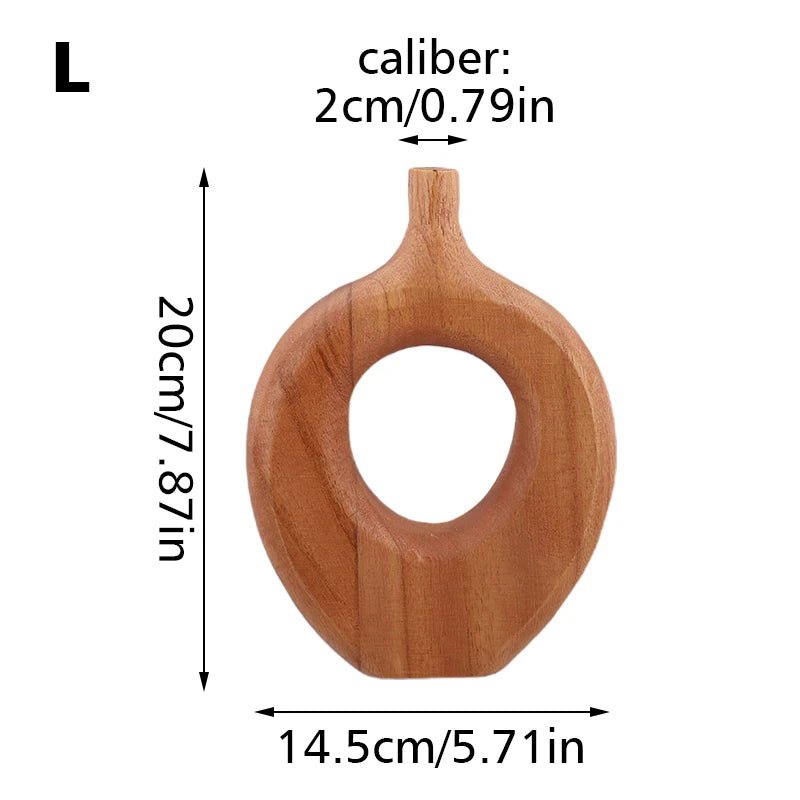 Nordic Solid Wood Donut Vase - Elegant Home Decor - Volaia