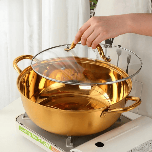 Premium 30CM Stainless Steel Hot Pot with Lid - Volaia
