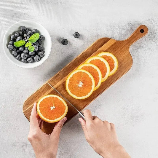 Premium Wooden Charcuterie and Cheese Board with Handle - Volaia