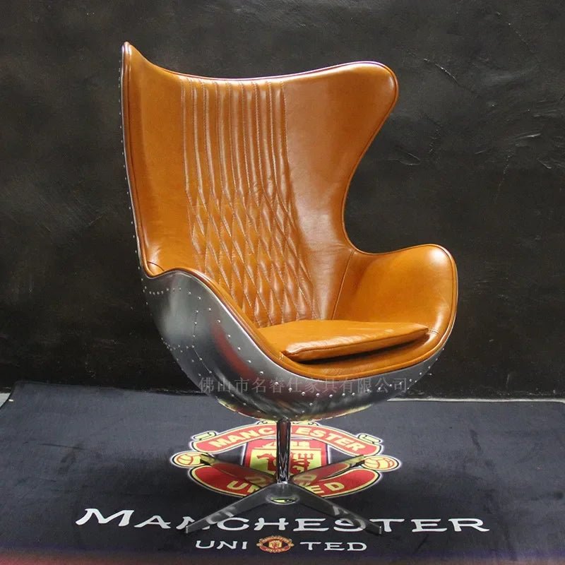 Retro Aluminum Egg Chair with Union Jack Design - Volaia