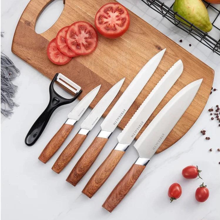 Stainless Steel Kitchen Knife Set Precision Blades Elegant Design - Volaia