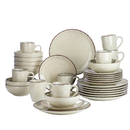 Vancasso Beige Stoneware Set – Plates, Bowls & Mugs - Volaia