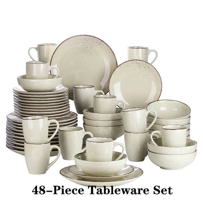 Vancasso Beige Stoneware Set – Plates, Bowls & Mugs - Volaia